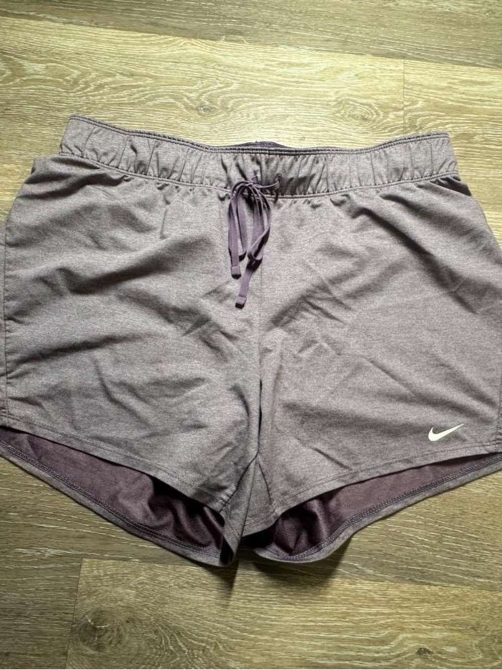 Nike Women's Heather Plum Athletic Shorts with Drawcord